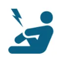 a man sitting down with a lightning bolt in his hand.