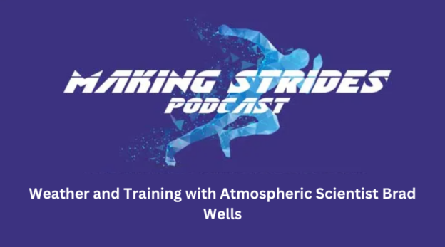 a blue background with the words, weather and training with atmosphere scientist brad wells.